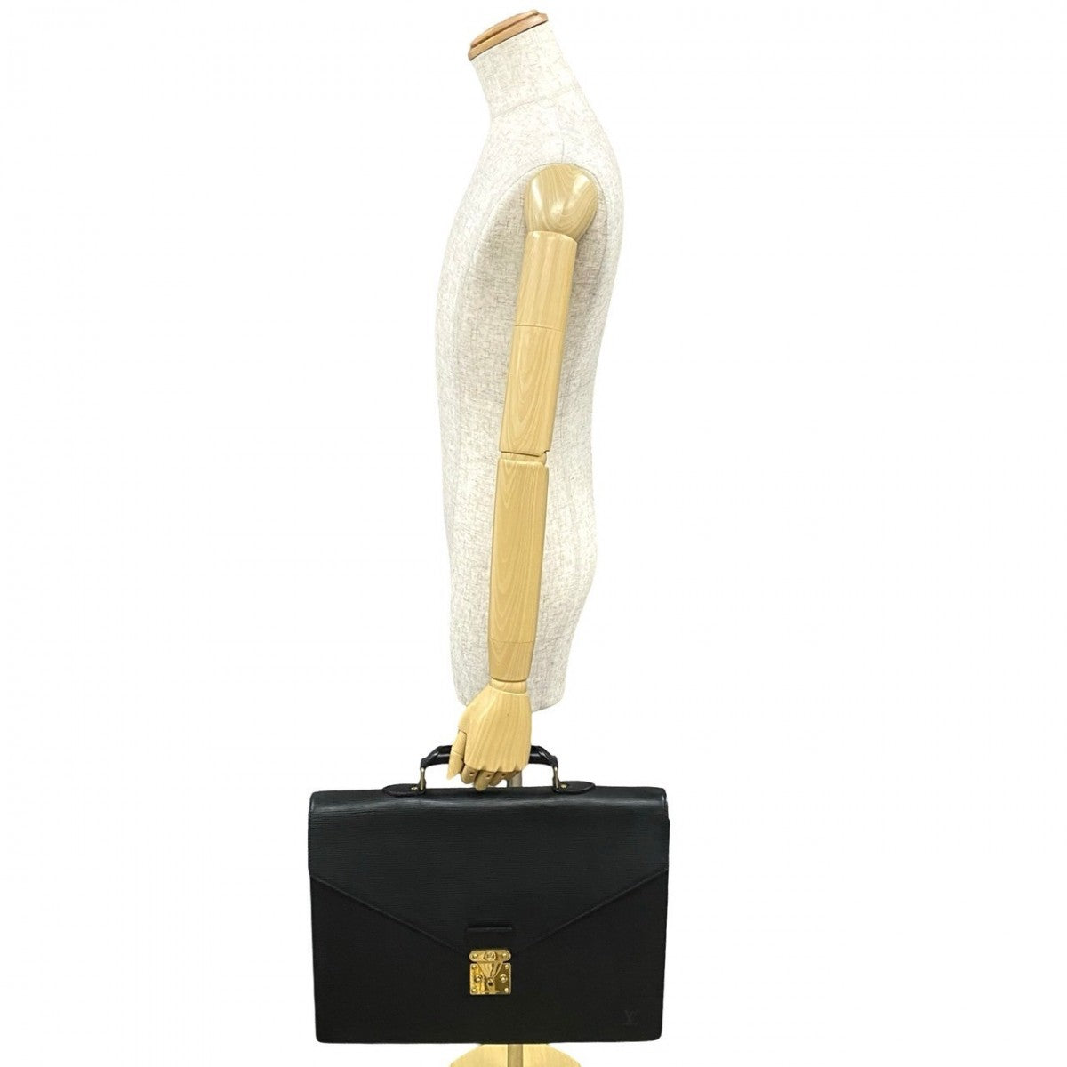 LOUIS VUITTON Business bag leather black Epi Serviette Ambassador mens  d