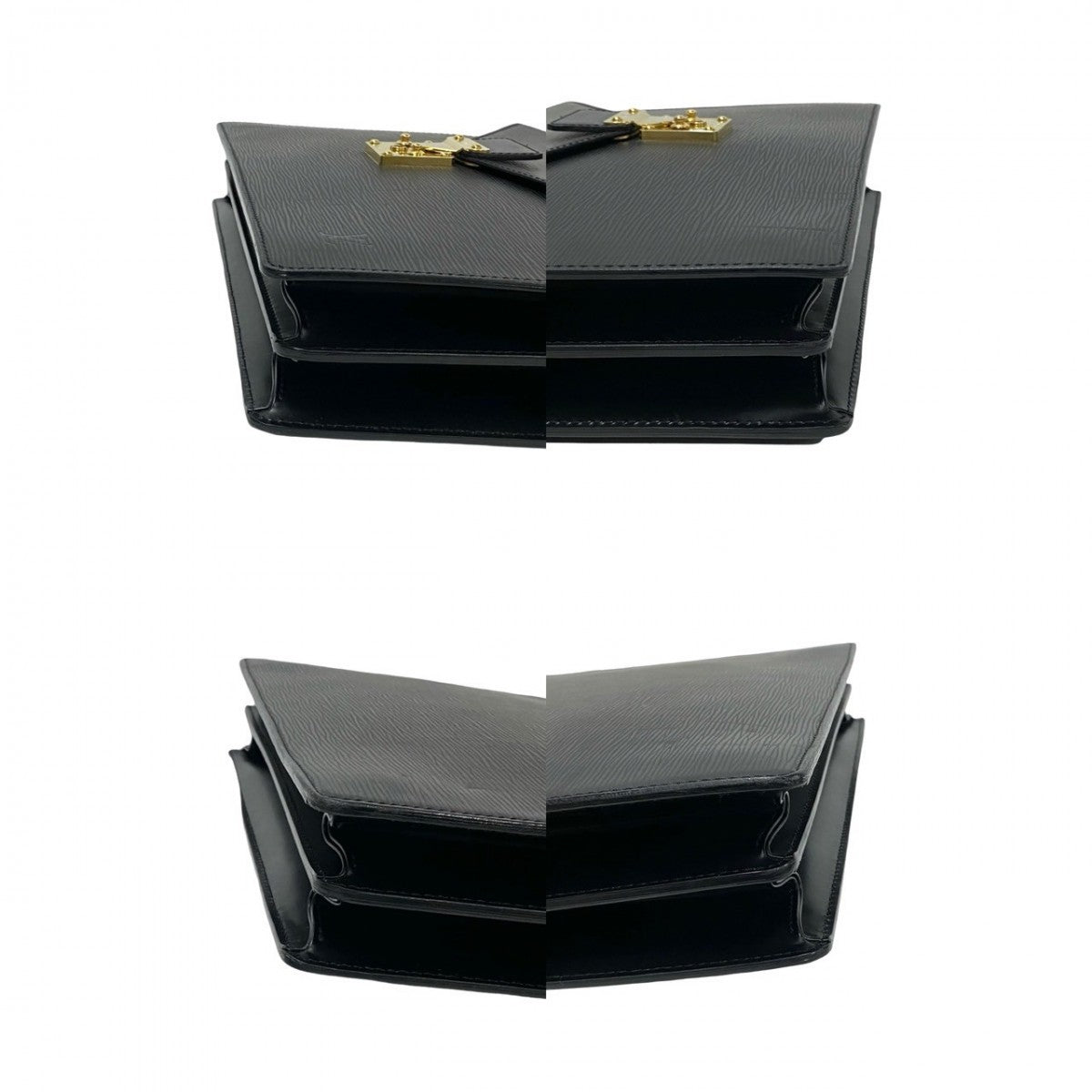 LOUIS VUITTON Business bag leather black Epi Serviette Ambassador mens  d
