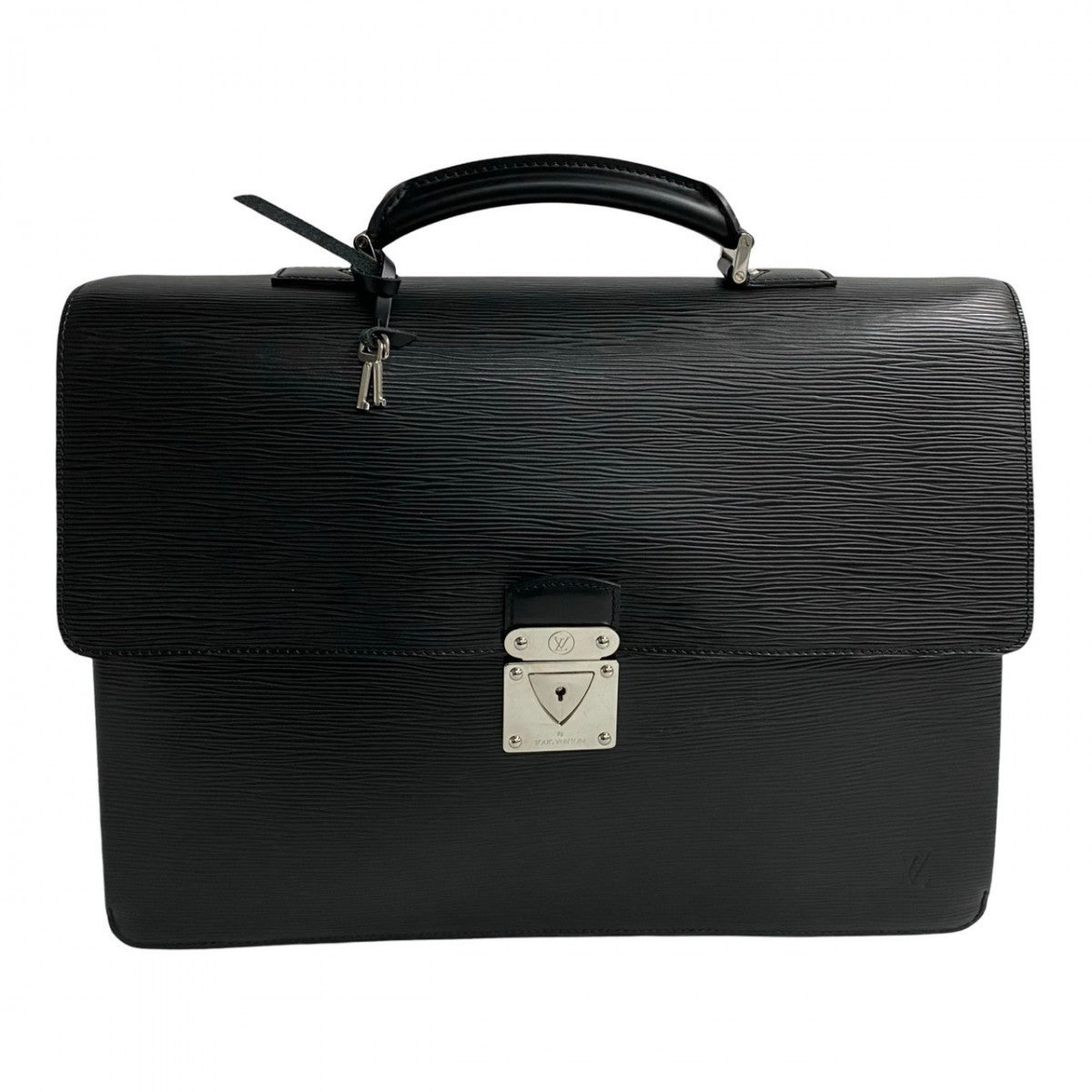 LOUIS VUITTON Business bag leather black Epi Laguito mens  d