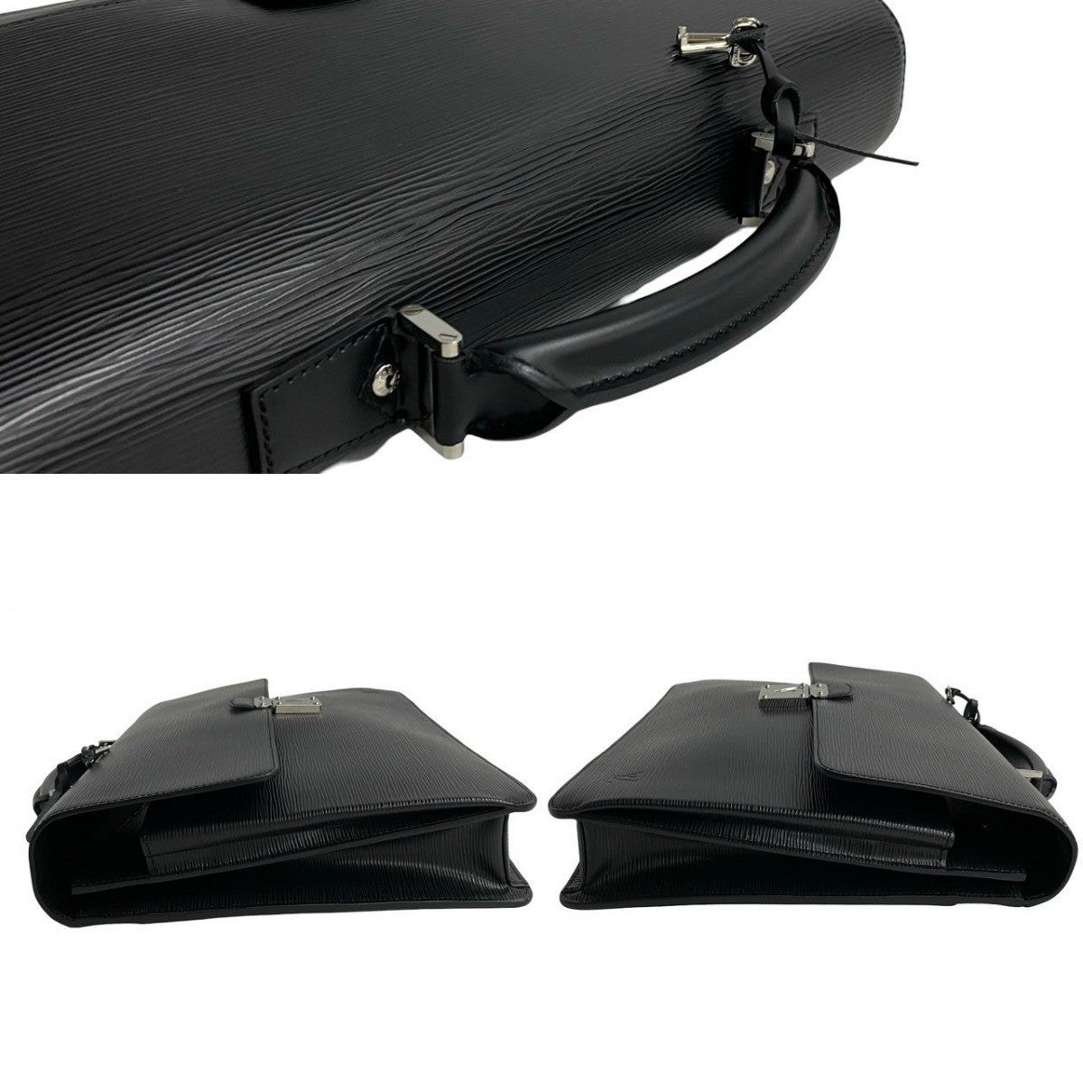 LOUIS VUITTON Business bag leather black Epi Laguito mens  d