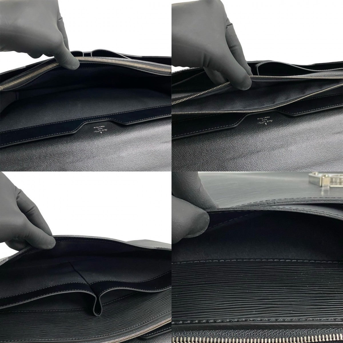 LOUIS VUITTON Business bag leather black Epi Laguito mens  d