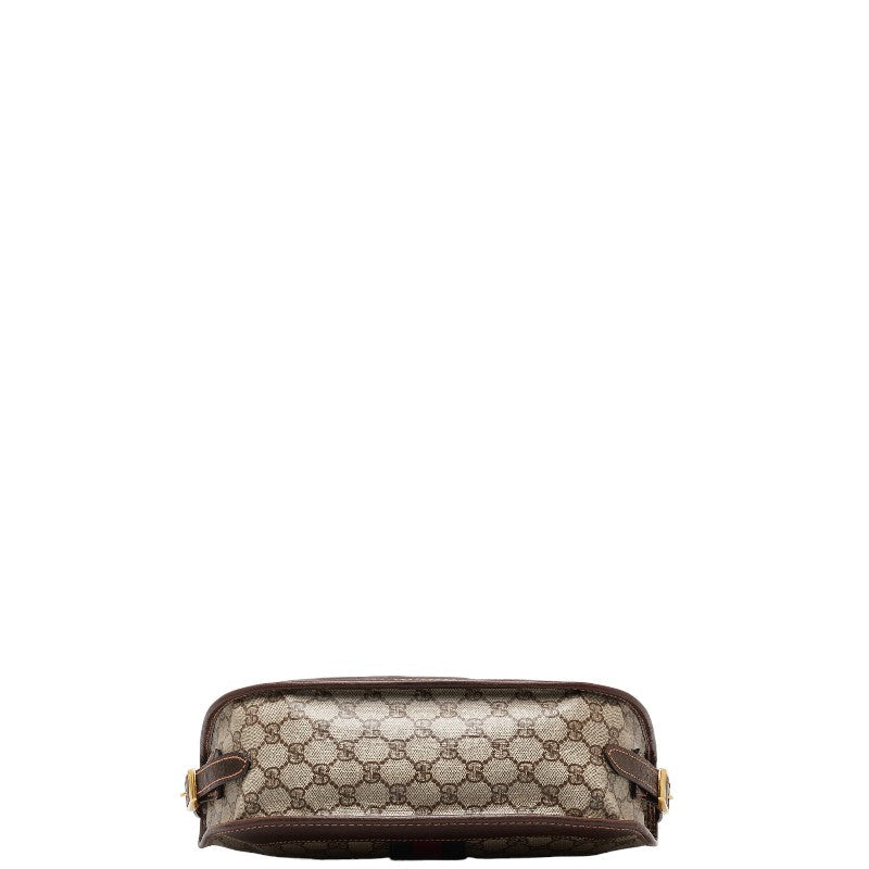 Gucci  Gucci GG Supreme Sy Line  Shoulder Bag Brown Beige PVC Leather  Gucci Gucci