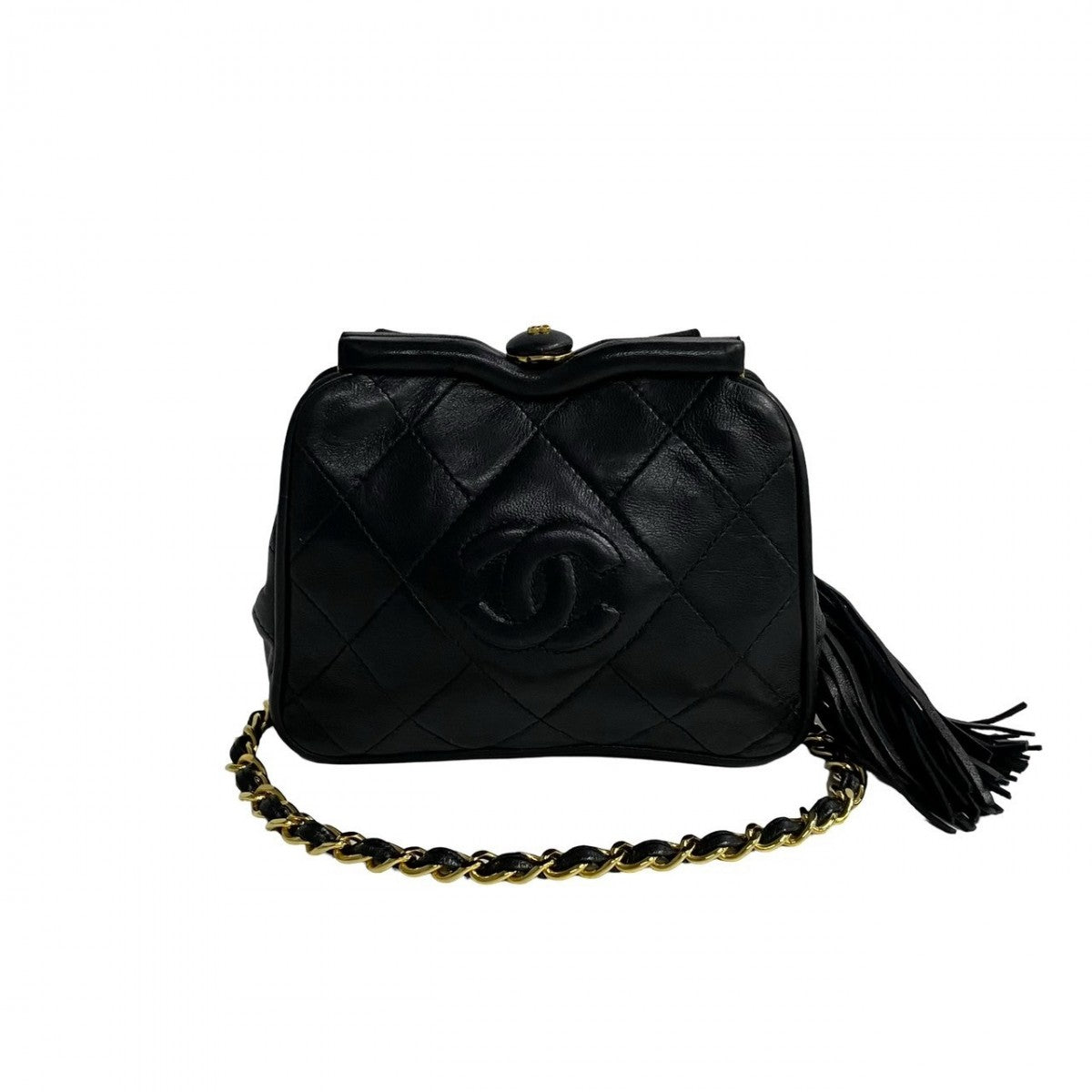 CHANEL Shoulder Bag lambskin black COCO Mark Matrasse Women