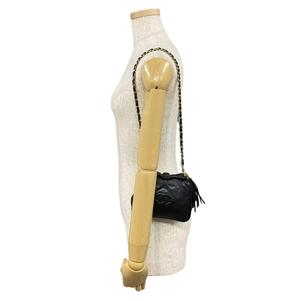 CHANEL Shoulder Bag lambskin black COCO Mark Matrasse Women
