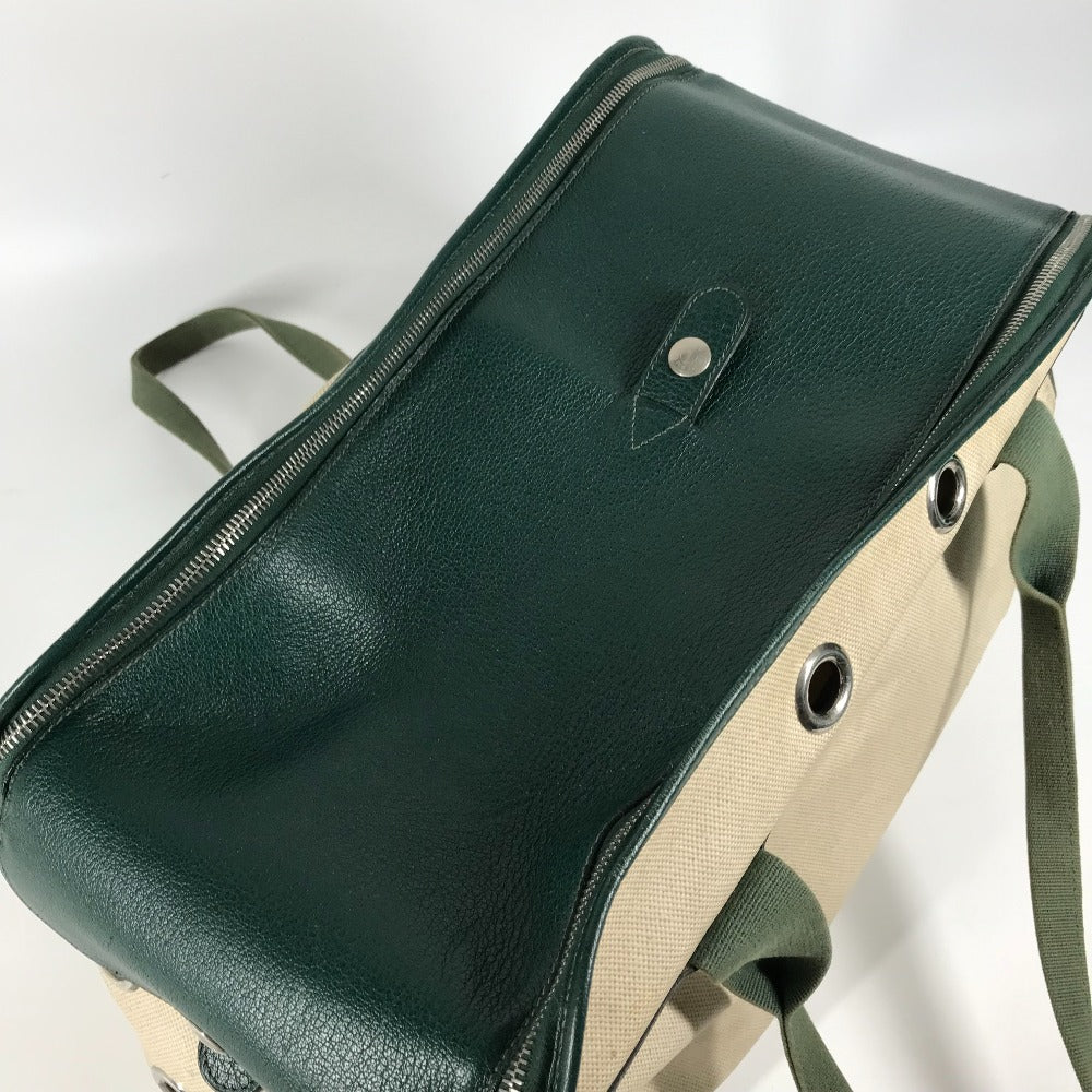 HERMES Shoulder Bag Leather , Leather/Coated Canvas beige Dog Dog Bag Sac de Transport pour Chien unisex(Unisex)  d