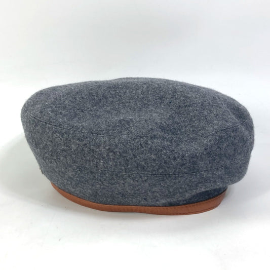 HERMES beret cashmere gray Serie button Women 58  d