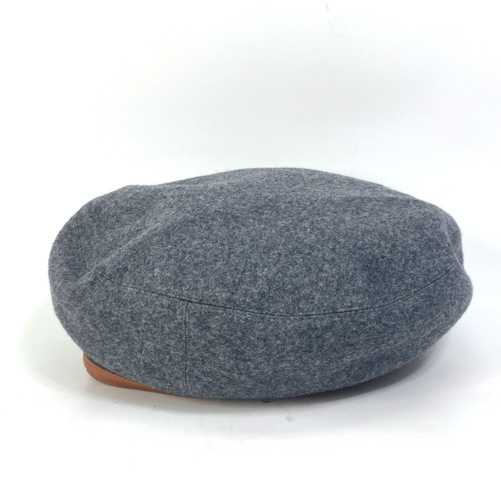 HERMES beret cashmere gray Serie button Women 58  d