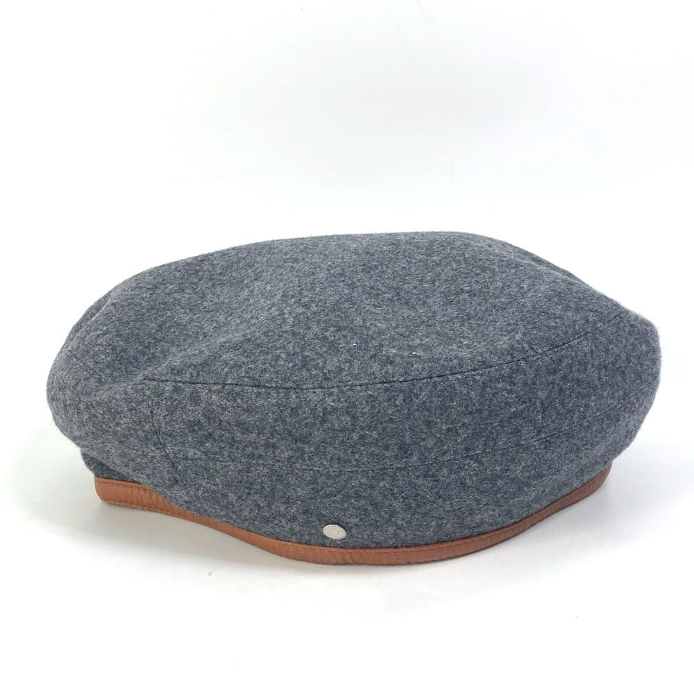 HERMES beret cashmere gray Serie button Women 58  d