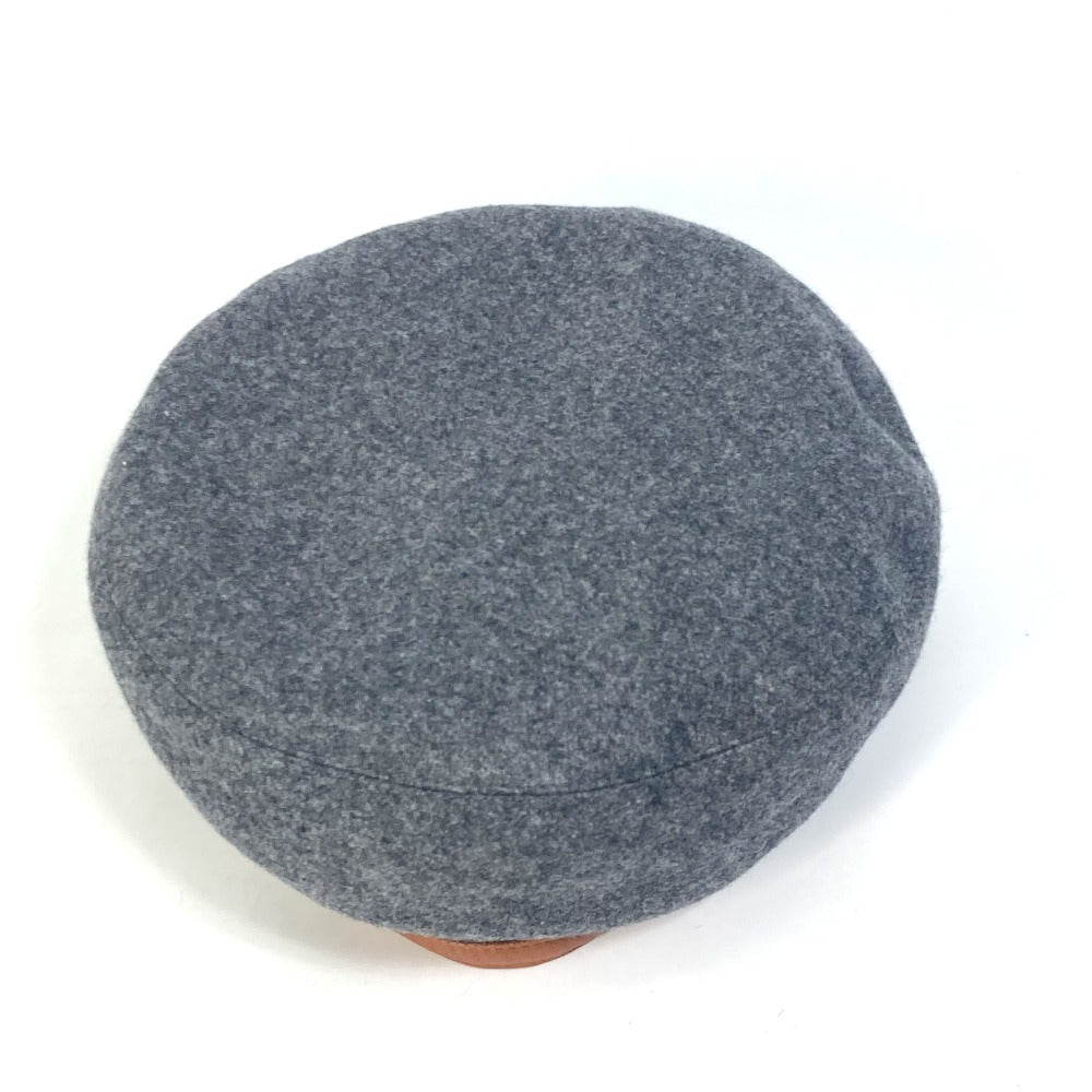 HERMES beret cashmere gray Serie button Women 58  d