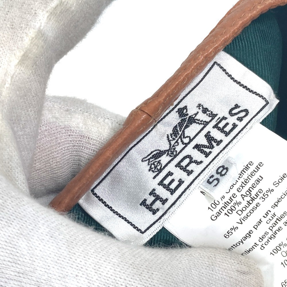 HERMES beret cashmere gray Serie button Women 58  d