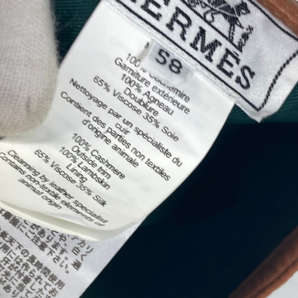 HERMES beret cashmere gray Serie button Women 58  d