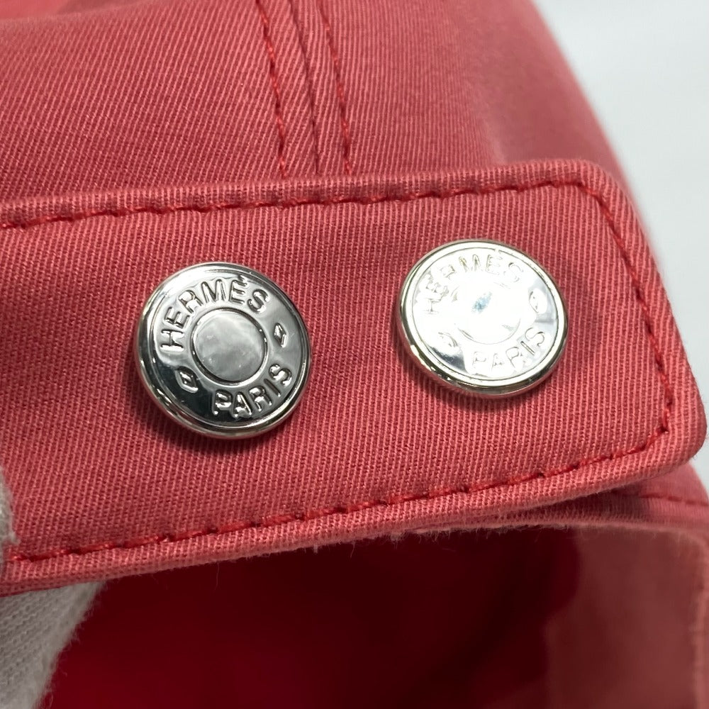 HERMES cap Cotton, Polyurethane Red logo Cap Davis H Primavera Women 57  d