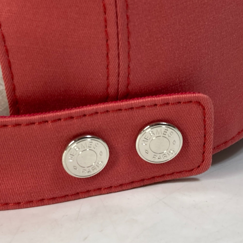 HERMES cap Cotton, Polyurethane Red logo Cap Davis H Primavera Women 57  d