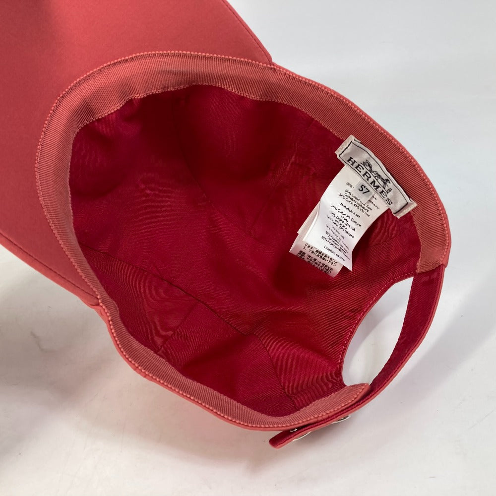 HERMES cap Cotton, Polyurethane Red logo Cap Davis H Primavera Women 57  d