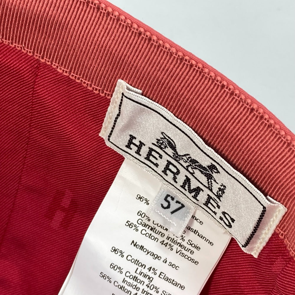 HERMES cap Cotton, Polyurethane Red logo Cap Davis H Primavera Women 57  d