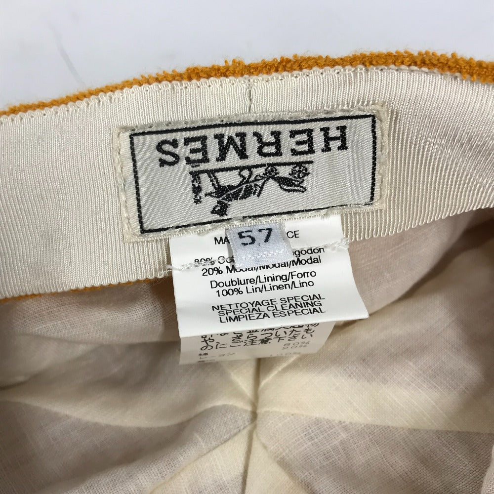 HERMES cap Cotton, Rayon Orange Hat cap cap Casquette Women 57  d