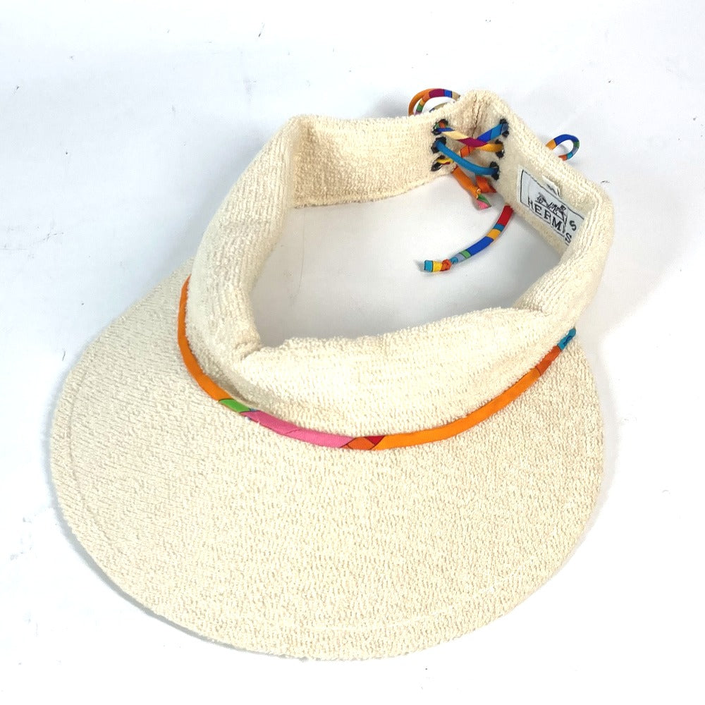 HERMES Sun visor cotton Ivorytype pile Women 56  d