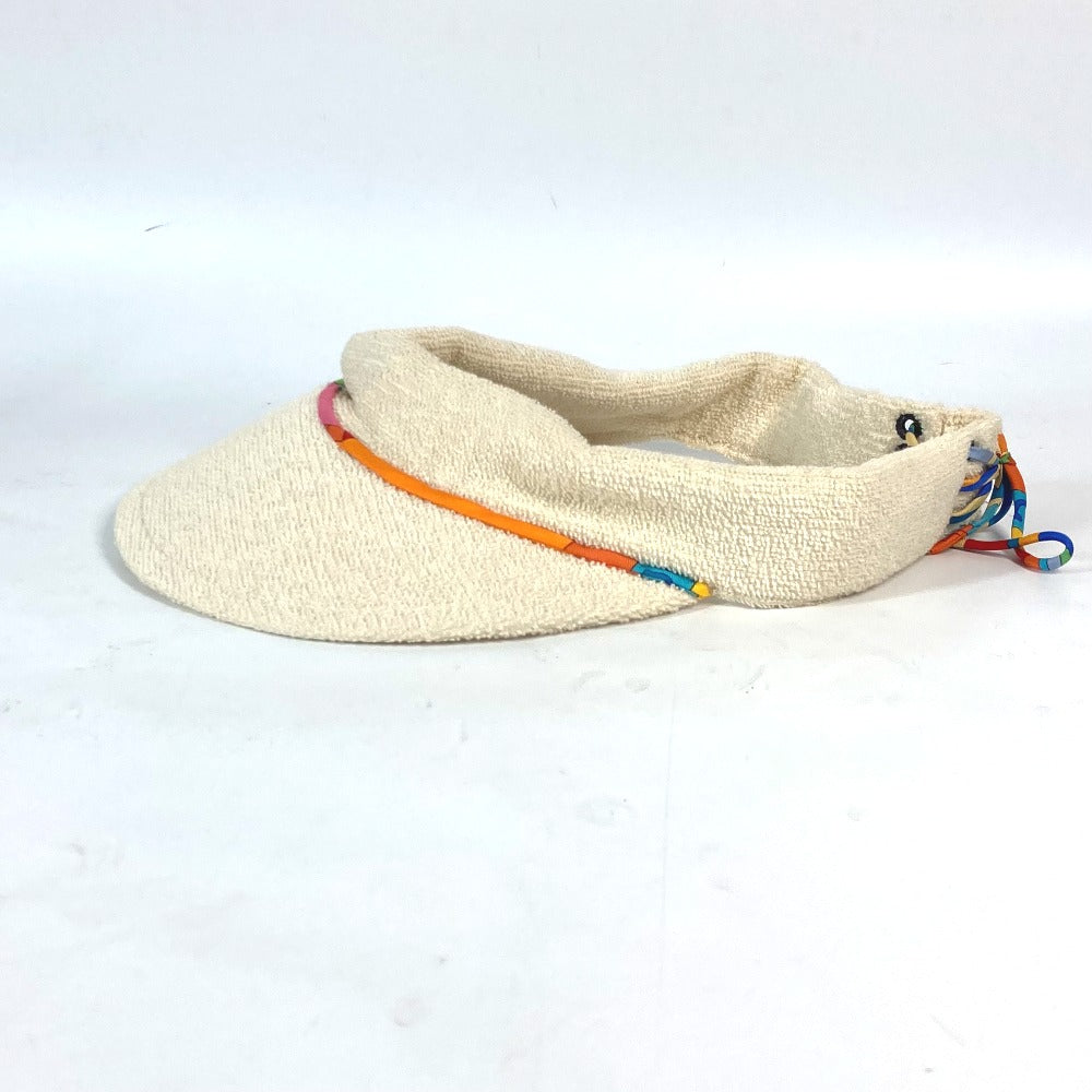 HERMES Sun visor cotton Ivorytype pile Women 56  d