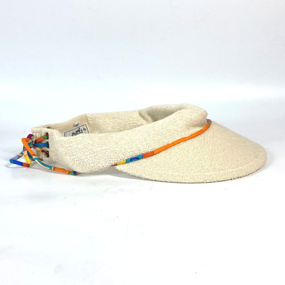 HERMES Sun visor cotton Ivorytype pile Women 56  d