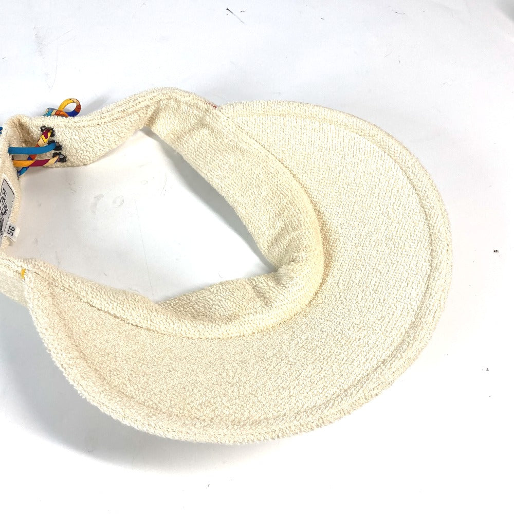 HERMES Sun visor cotton Ivorytype pile Women 56  d