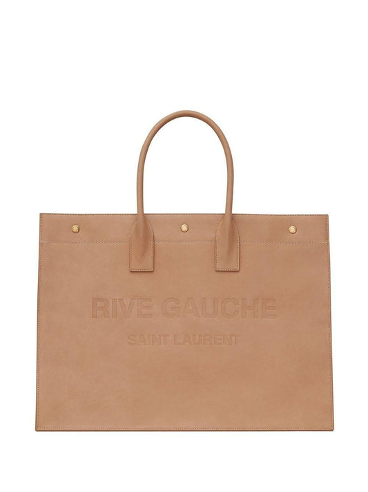 Luxury Saint Laurent Trending 2025 Men's Ysl Rive Gauche Tote in   Brown Gold | 587273BWRPW2725