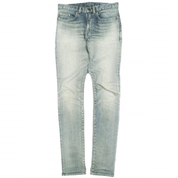 Saint Laurent D02 Whiskered Skinny Jeans Cotton Jeans