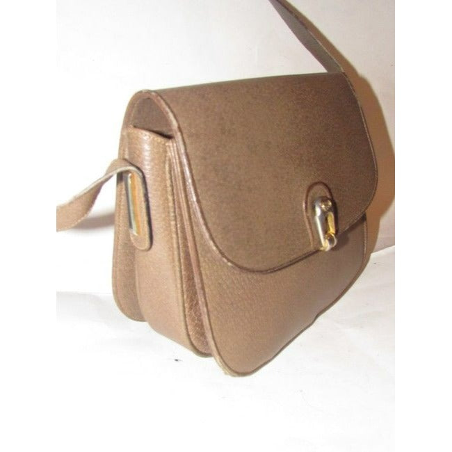 Gucci   Brown Leather With Black Flecks Shoulder Bag