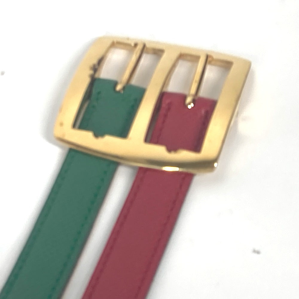 HERMES belt leather Red vintage Double Women 65  d