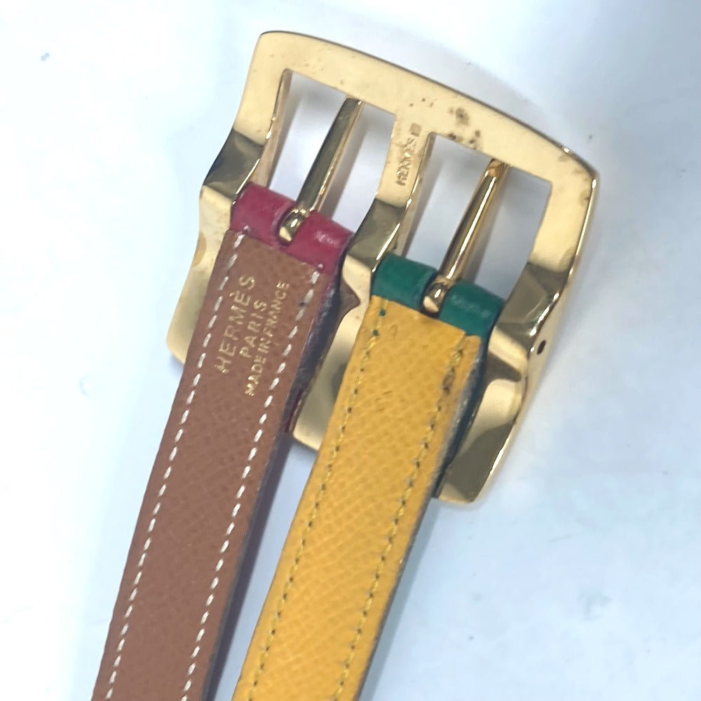 HERMES belt leather Red vintage Double Women 65  d