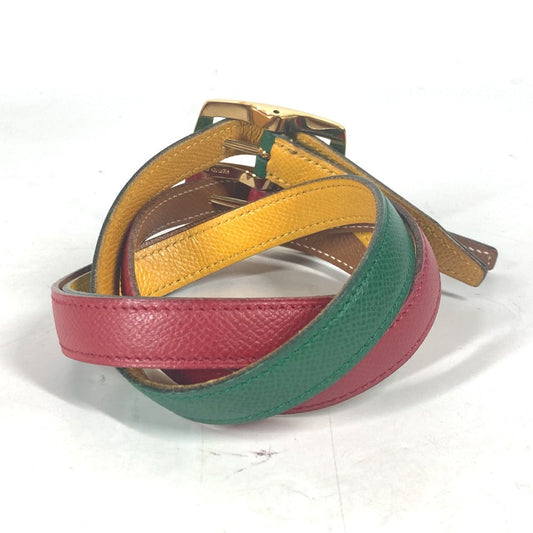 HERMES belt leather Red vintage Double Women 65  d
