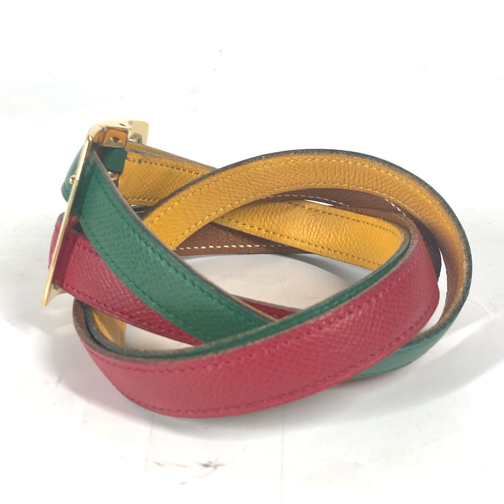 HERMES belt leather Red vintage Double Women 65  d