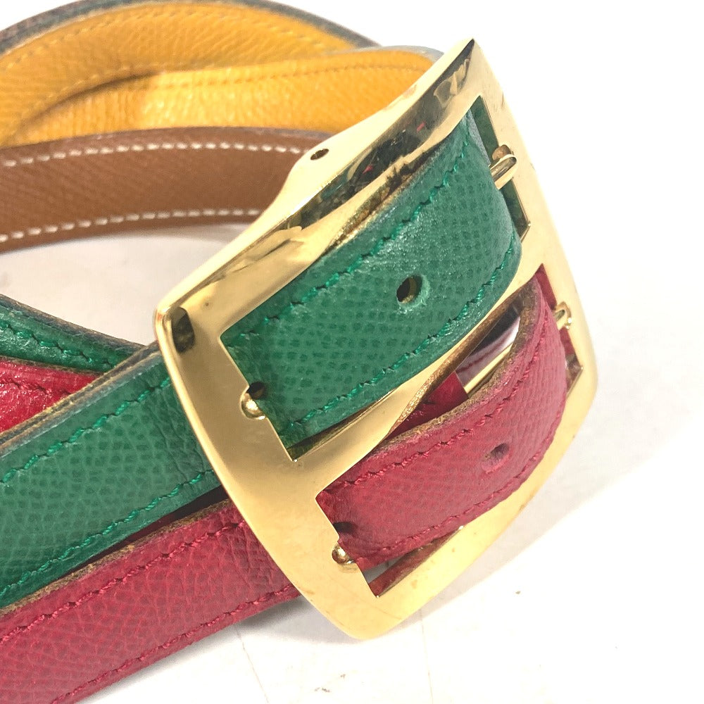 HERMES belt leather Red vintage Double Women 65  d