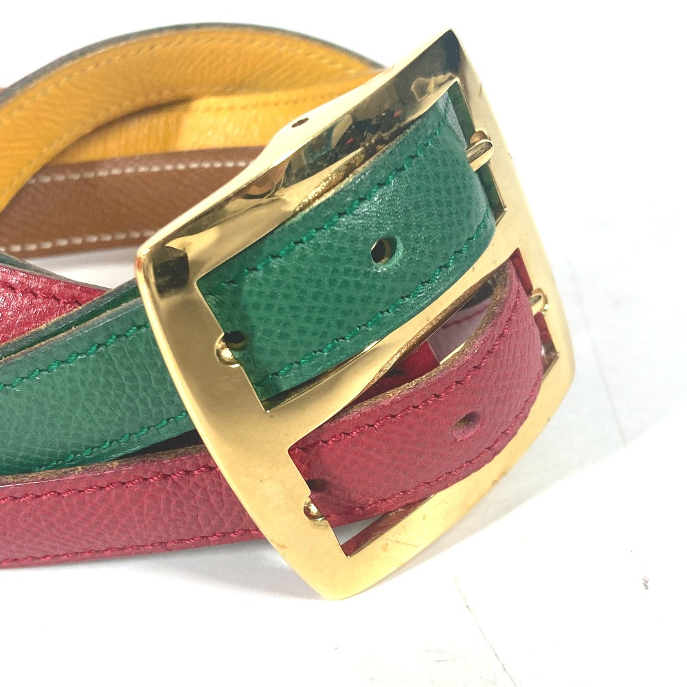 HERMES belt leather Red vintage Double Women 65  d