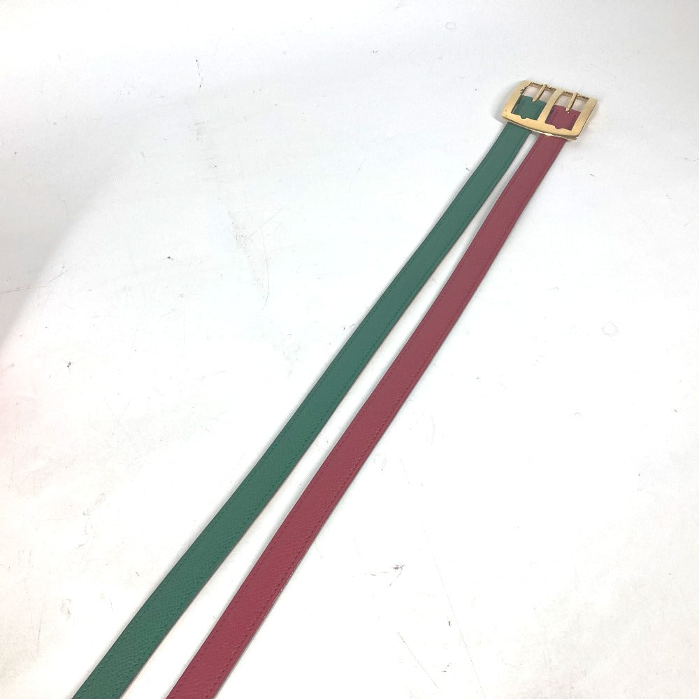 HERMES belt leather Red vintage Double Women 65  d