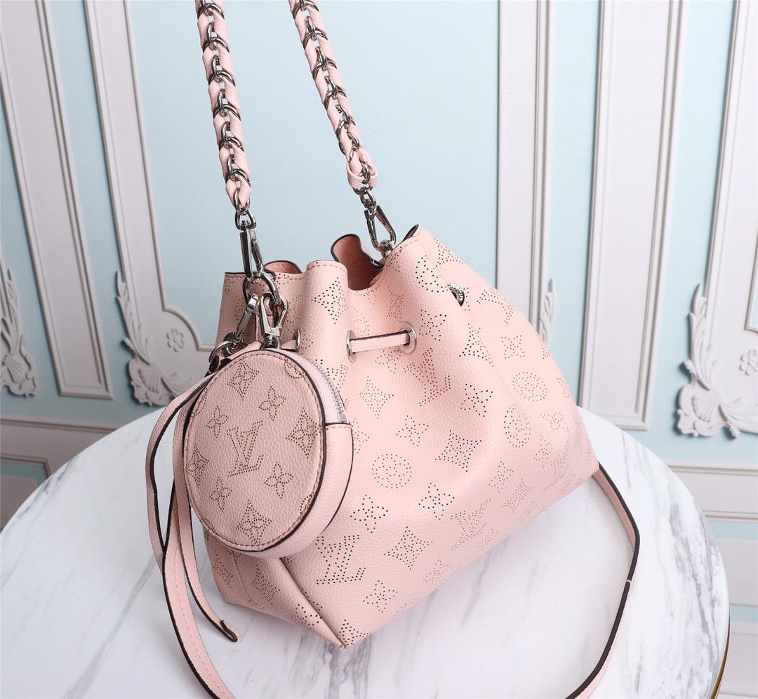 Top Quality Bella Bucket Bag Mahina Magnolia Pink For Women, Womens Handbags, Shoulder And Crossbody Bags 7.5in/22cm Top Quality M57068