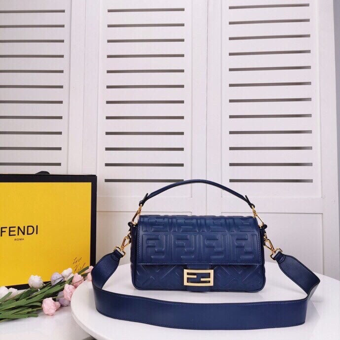 Top QualityTop Quality Baguette Chain Midi Medium Dark Blue Bag For Woman 26cm/10in