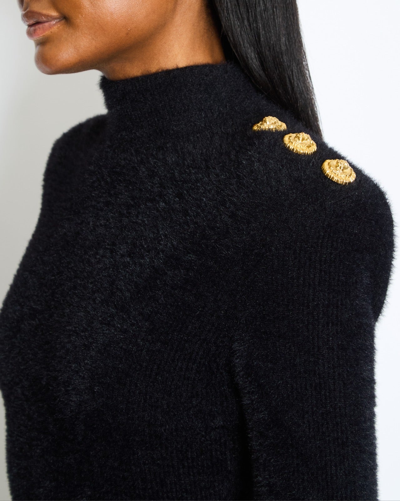 Balmain Black Open-Back Knitted Maxi Dress with Button Detail Size FR 36 (UK 8) RRP £2,225