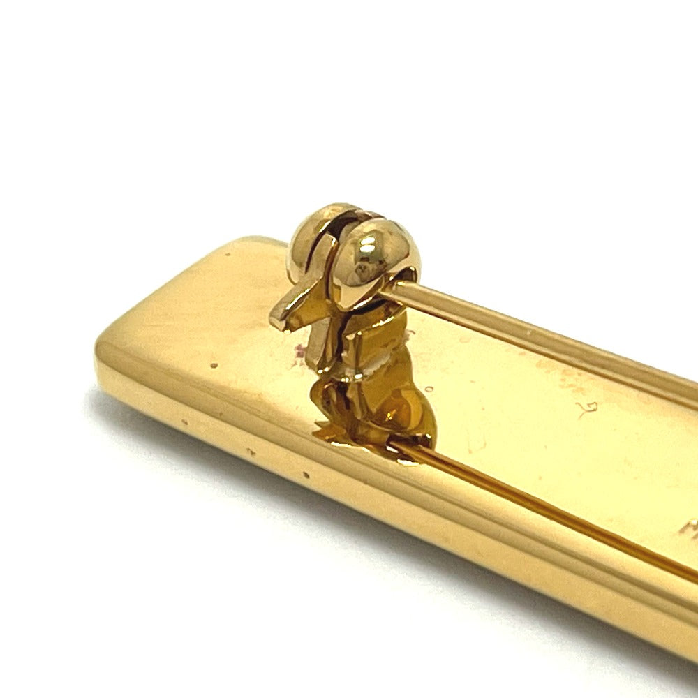 HERMES Brooch metal gold Treasure grilled emaille Women  d