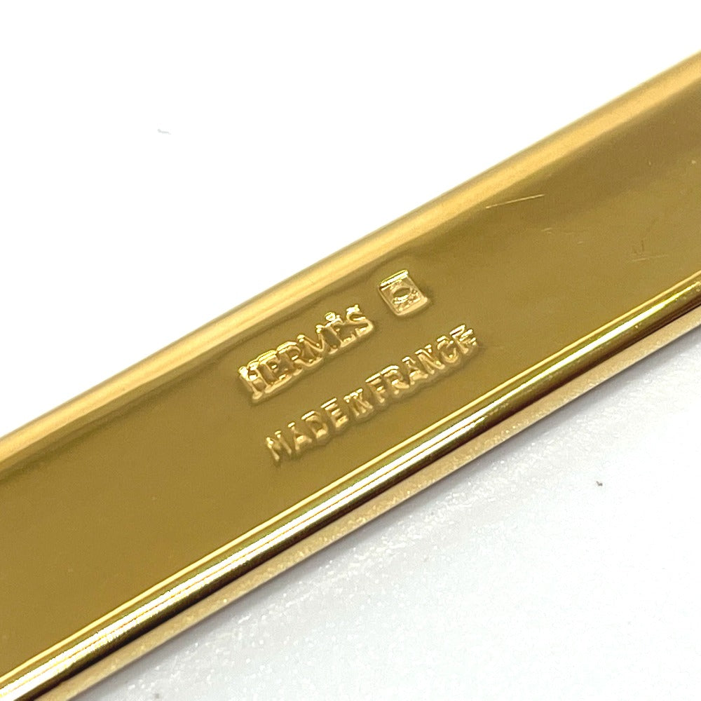 HERMES Brooch metal gold Treasure grilled emaille Women  d
