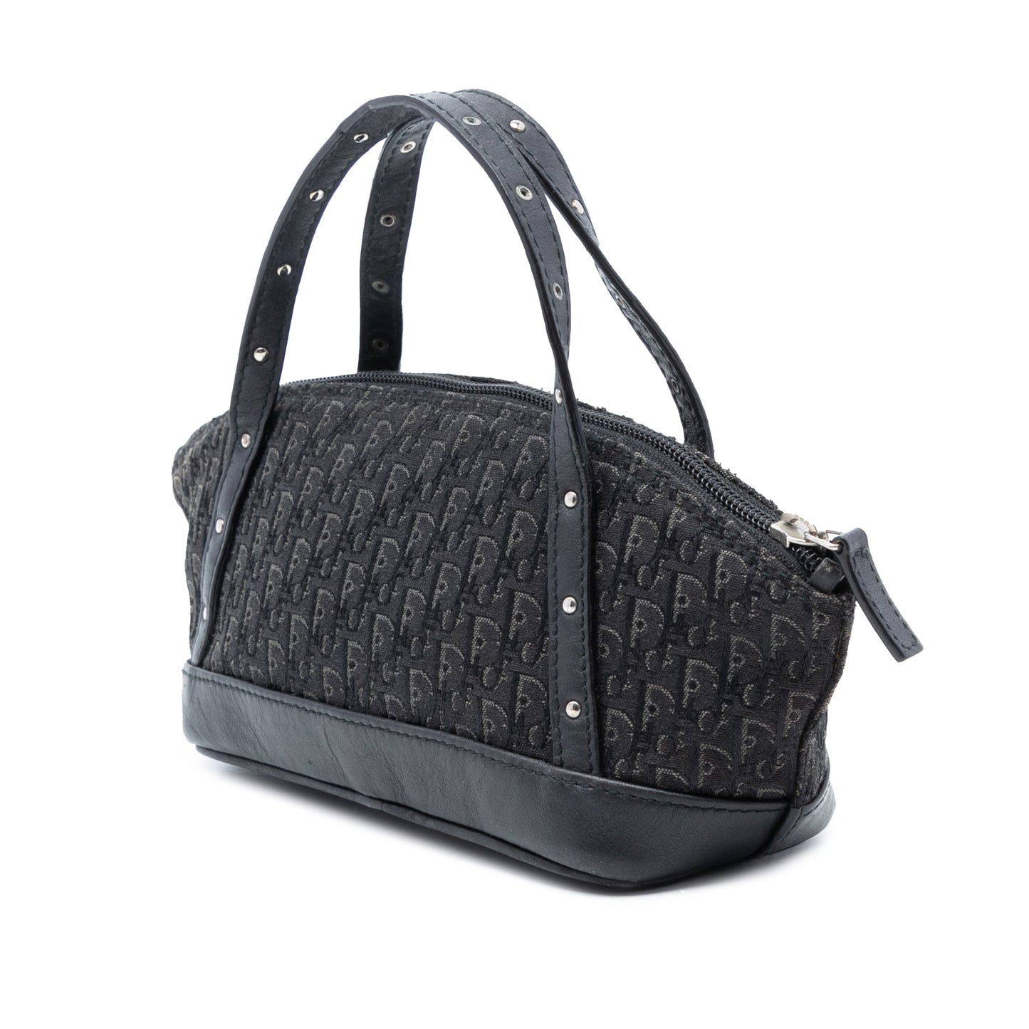 Black Dior Mini Diorissimo Trotter Canvas Street Chic Handbag