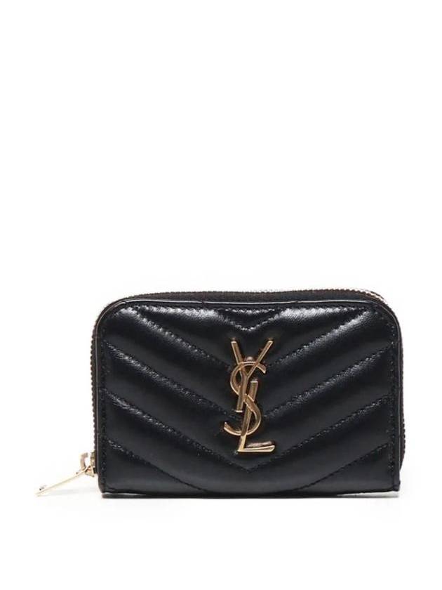Luxury Saint Laurent Trending 2025 Cassandra Leather Card Wallet Black