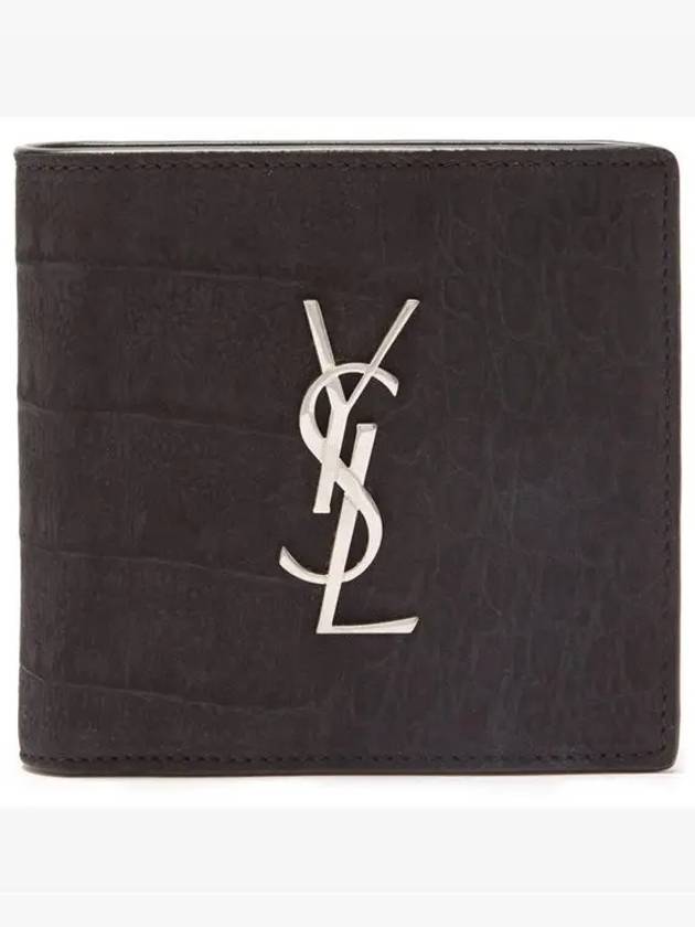 Luxury Saint Laurent Trending 2025 Monogram East West Half Wallet Black