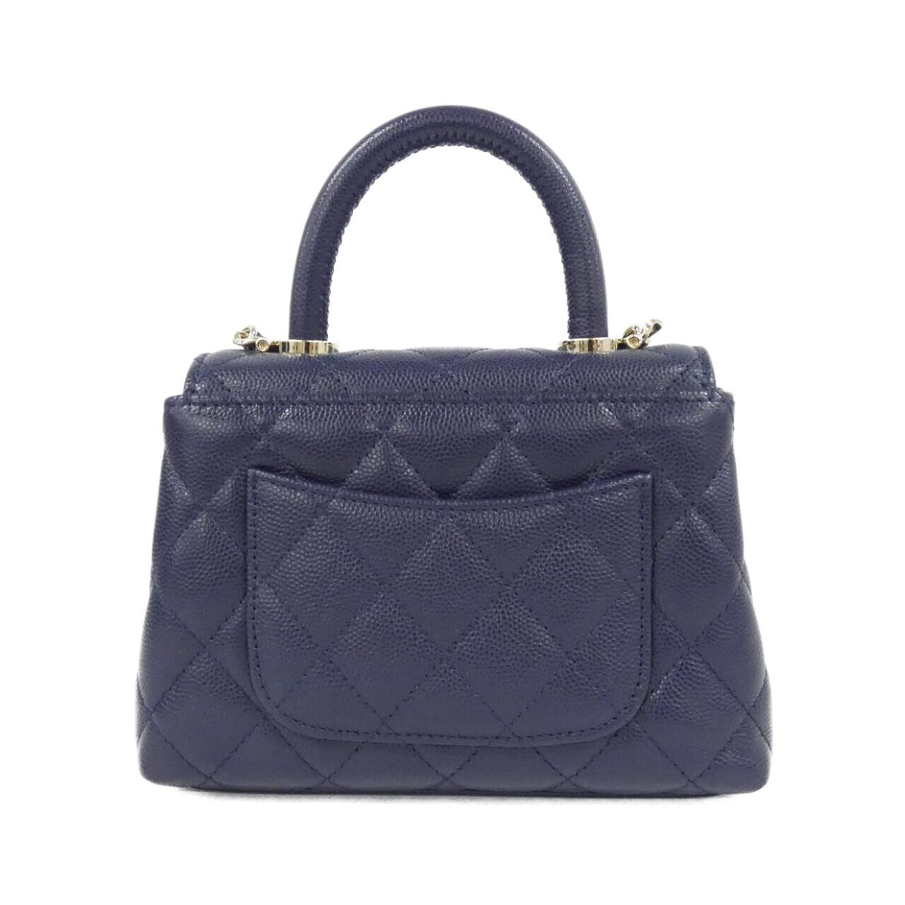 Chanel Coco Handle Caviar Skin Chain Clutch