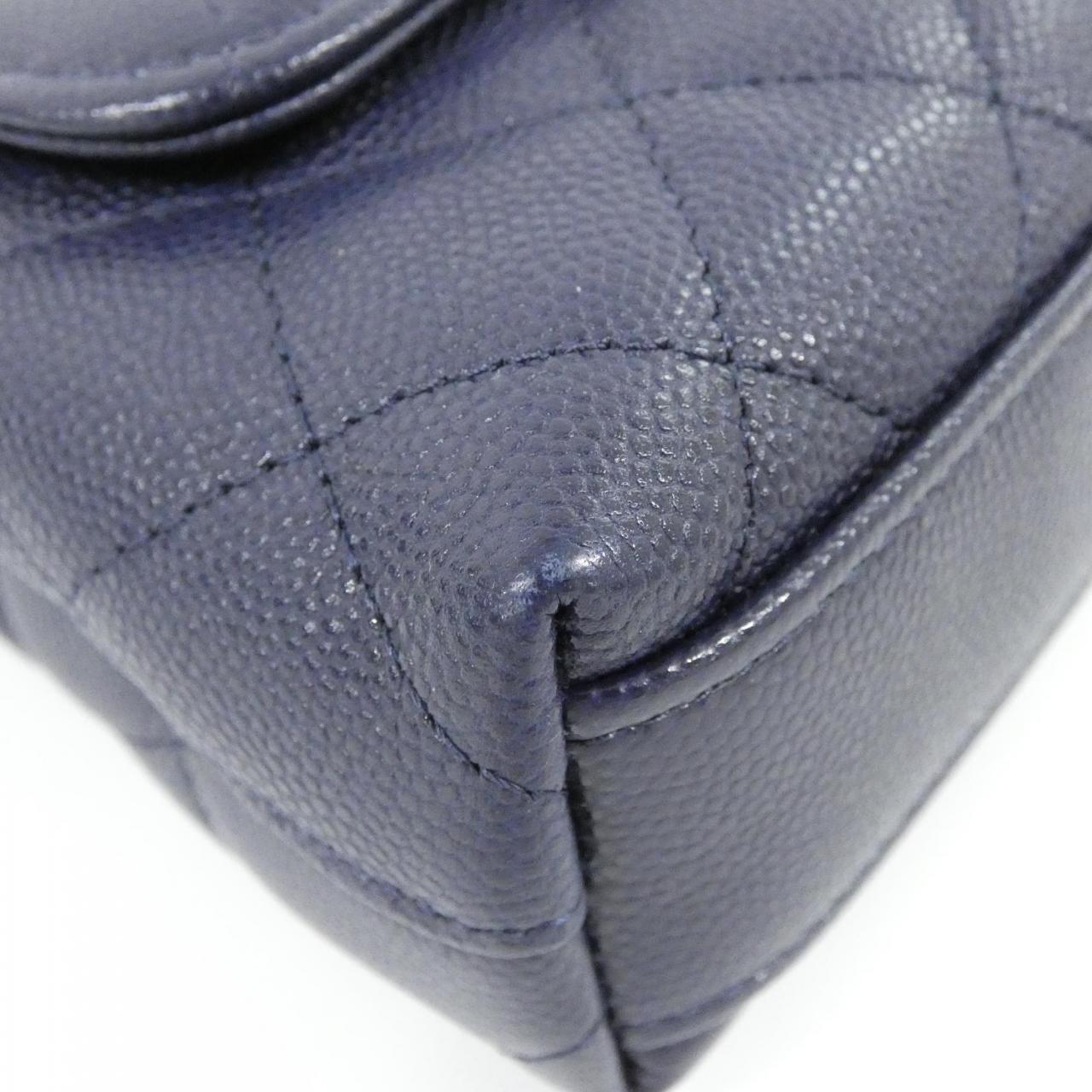 Chanel Coco Handle Caviar Skin Chain Clutch