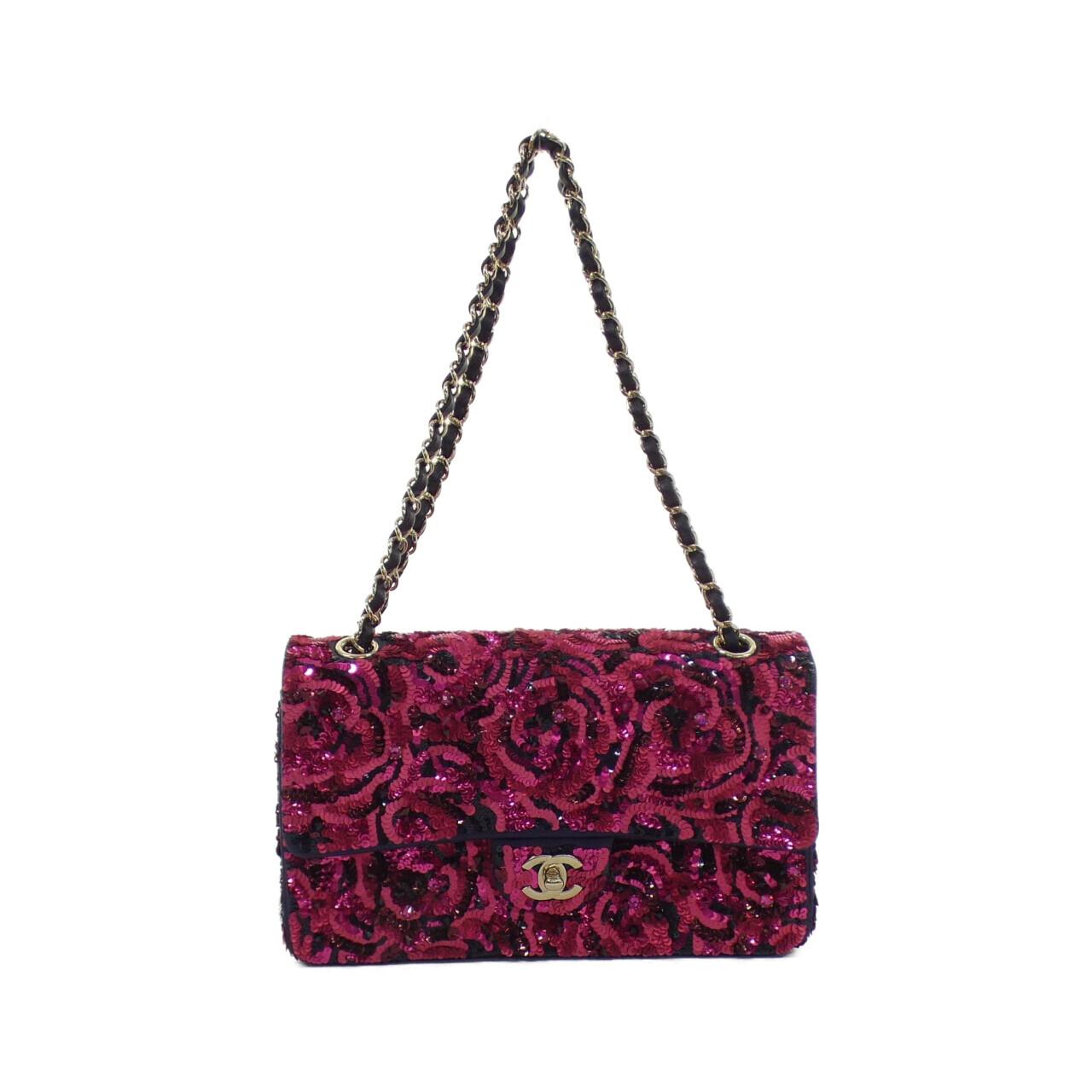 Chanel 1112 Satin Sequins Lamb Shoulder Bag