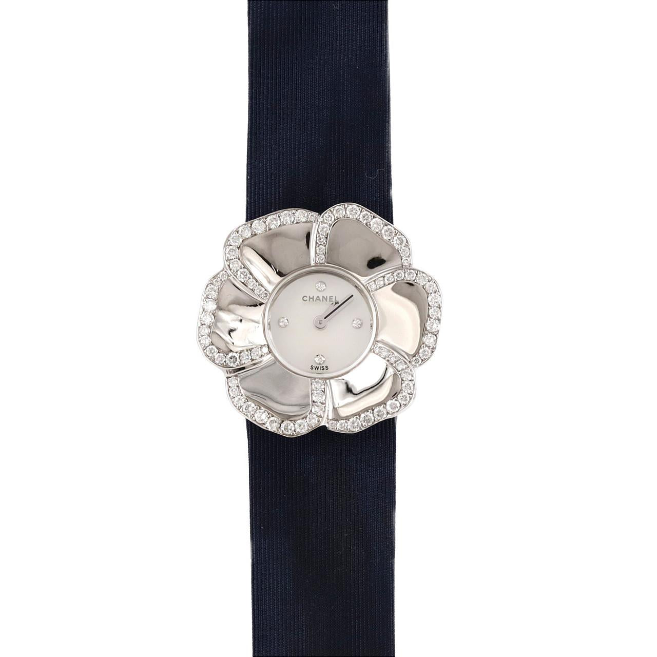 Chanel Camelia White Gold Watch