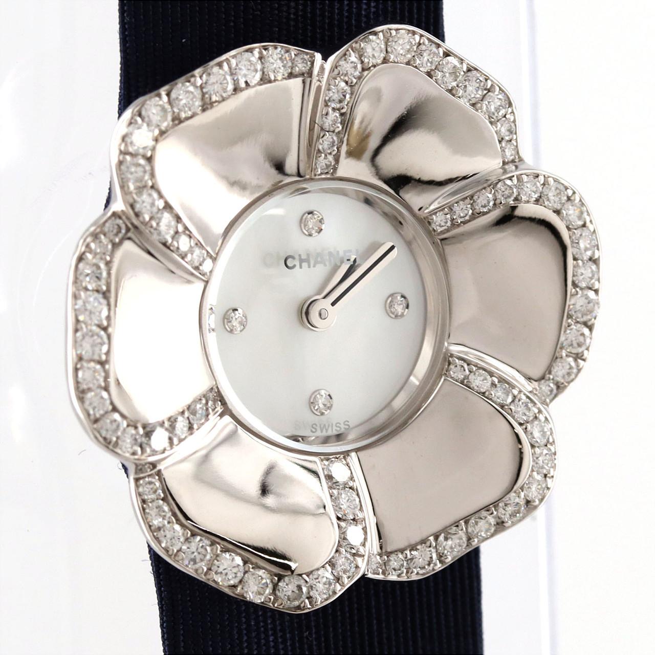 Chanel Camelia White Gold Watch