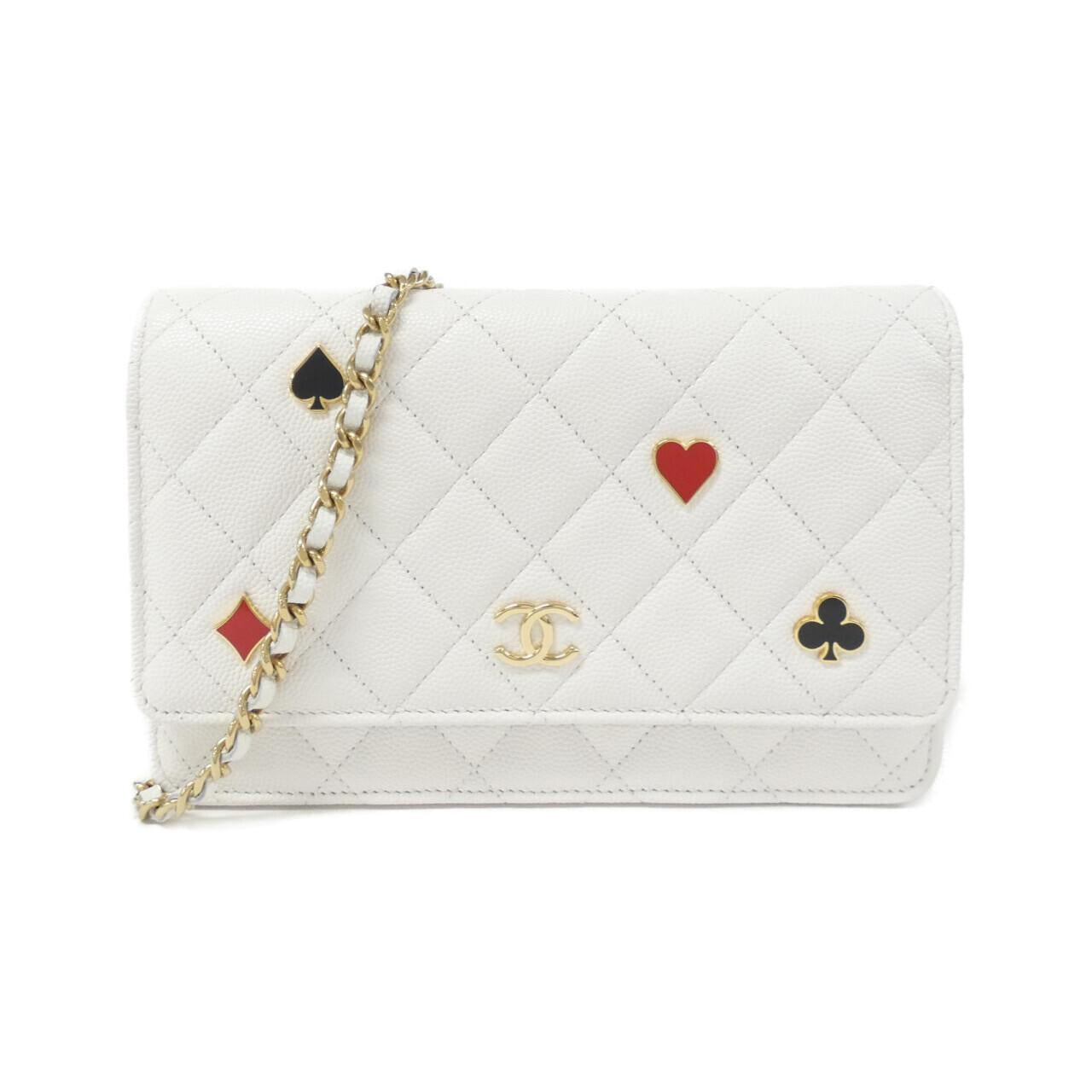 Chanel AP3076 Caviar Skin Chain Wallet