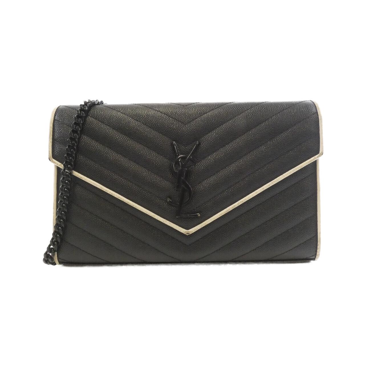 Saint Laurent 377828 BOWC8 Calf Chain Wallet