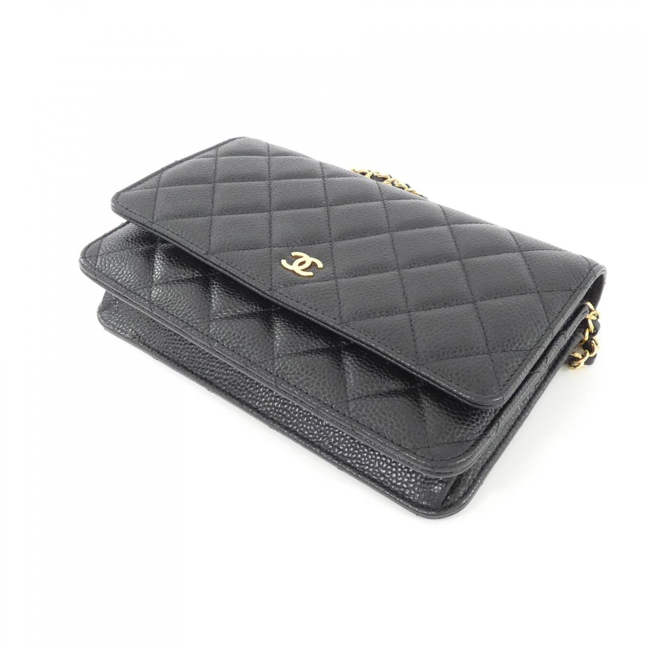 Chanel Timeless Classic Caviar Skin Chain Wallet